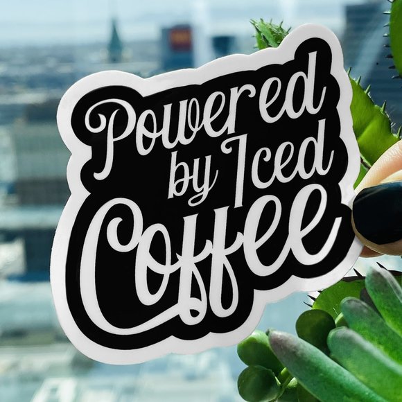 Handmade Other - 5/$15 Powered By Iced Coffee Vinyl Sticker